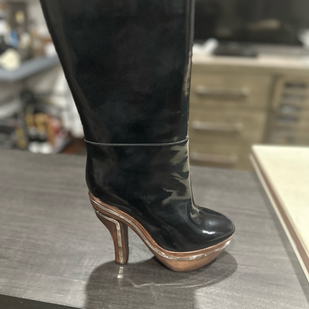 Marni Black and Bronze Heeled Boots